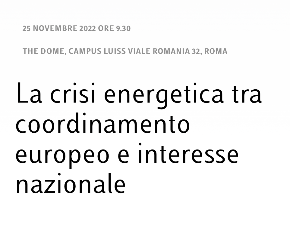 La crisi energetica tra coordinamento europeo e interesse nazionale